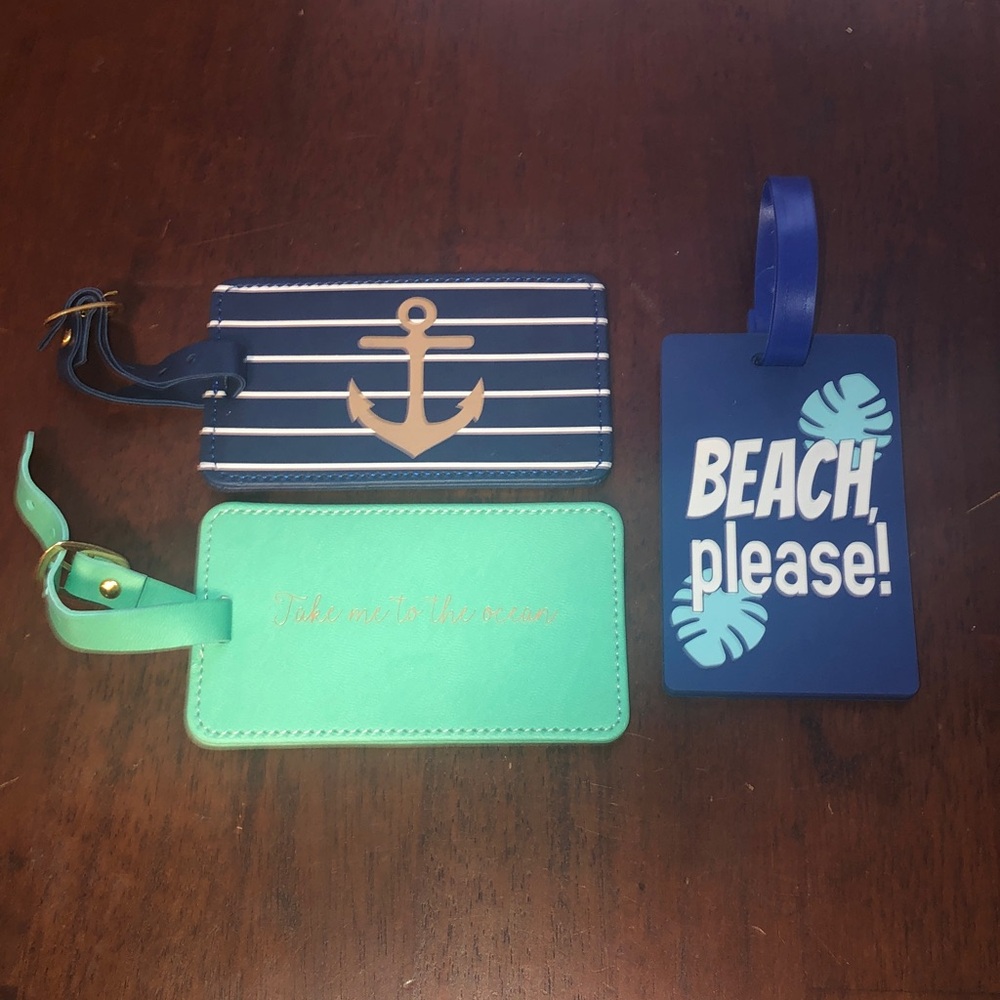 🥤 Beach-Themed Luggage Tag Set (3)